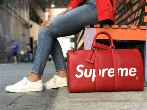 lv supreme duffle bag stockx|supreme x louis vuitton hoodie.